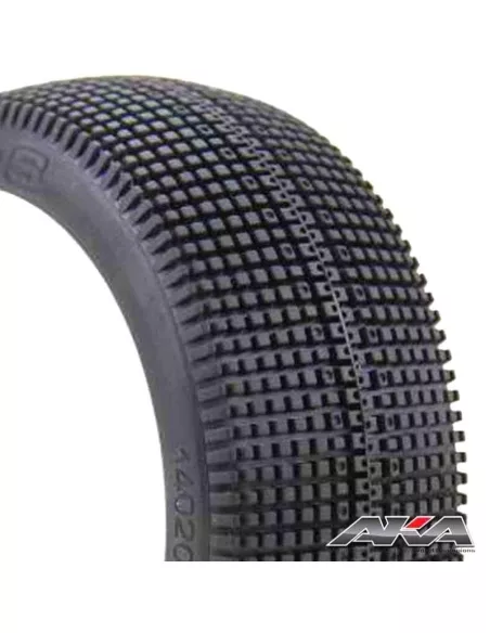 AKA Zipps Tires - Soft Long Wear (4 U.) Glued In White EVO Rim 1/8 Buggy 14020XRW - AKA Race Tires - 1/8 Buggy