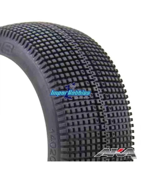 Pneus AKA Zipps Soft Long Wear (4 U.) montés/collée dans la jante blanc EVO 1/8 Buggy 14020XRW - Pneus AKA Race - 1/8Th Buggy