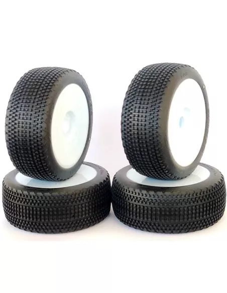 VP-Pro Striker Evo 2.0 Tires - Soft M2 (4 U.) Glued In White Rim VP803GV2-RW-M2 - VP-Pro Racing Tires - 1/8 Buggy