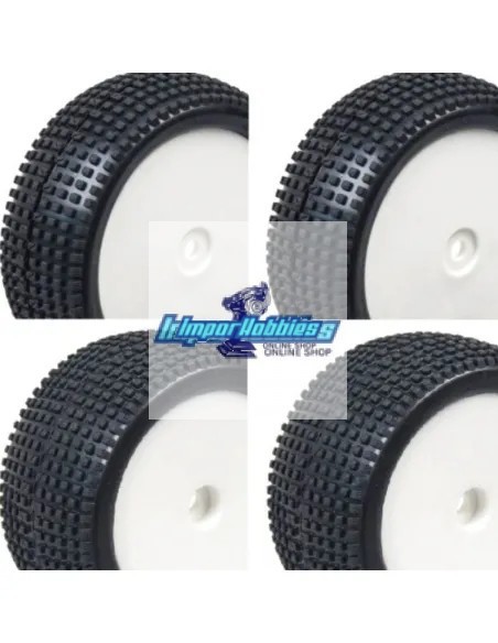 Ruedas Square delanteras & traseras 1/10 Buggy (4 Uds.) Hobbytech Survolt / Revolt / BXR S1 HT-429 / HT-430 - Pneus 1/10 Buggy m