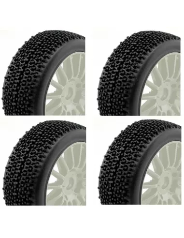 Hobbytech ROCKET Tires - Glued In White Rim 1/8 Buggy (4 U.) HT443 - Hobbytech Tires - 1/8 Buggy
