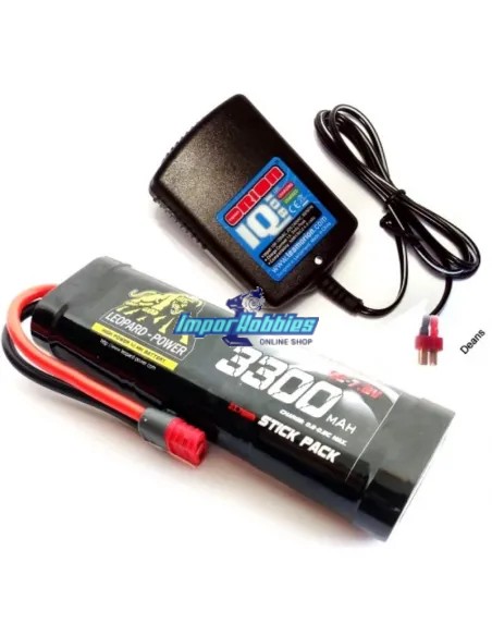 Combo Batería - Cargador 7.2V 3300mah NiMh conector T-Dean Leopard Power Fussion Sport FS-SC3300CD - Pack Batería 7.2V & 8.4 Ni-