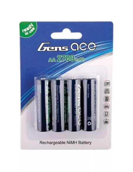 Battery AA 2700Mah NiMh High Capacity (4 U.) Gens Ace GE2-2700AA - Batteries / Elements AA - AAA