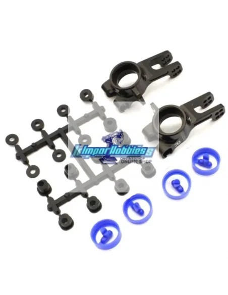 Manguetas traseras de aluminio Gun Metal Kyosho Inferno MP10 / MP10e / MP10T IFW608 - Kyosho Inferno MP10 - MP10 TKI2 Nitro Kit 