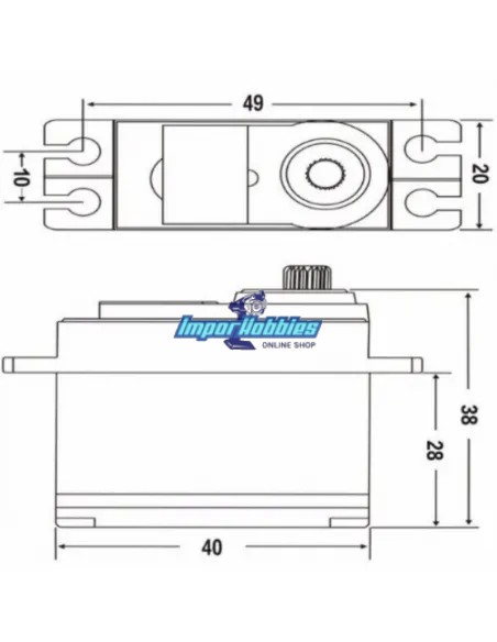 Servo Digital Power HD LW-20MG 20Kg 0.16s Waterproof 1/10 & 1/8 Buggy - Crawler HD-LW20MG - Servos R/C