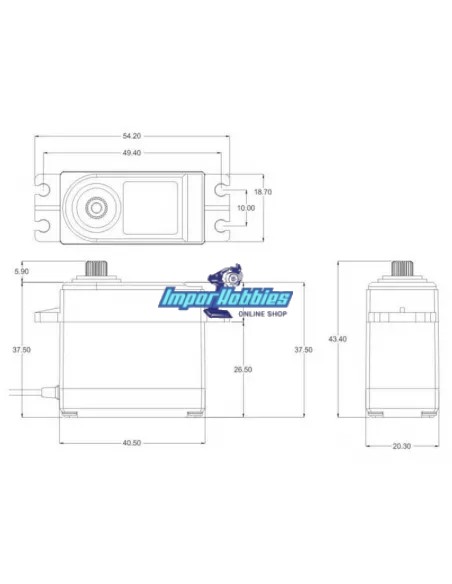 Servo Digital Power HD 1812MG 18Kg 0.12s 6.0V Waterproof  para escala 1/10 & 1/8 HD-1812MG - Servos de radiocontrol