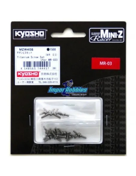 Kit visserie titanium Kyosho Mini-Z MR-03 / RWD MZW408 - Kyosho Mini-Z MR-03 Sports / MR-03 VE - Pièces detachées et options