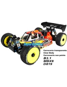 Carrosserie non peinte Aero V2 Asso B3.1 / B3.2 / Mugen MBX8 / Hot Bodies D819 VP-Pro CB-8013 - Carrosseries en Lexan 1/8 Buggy 