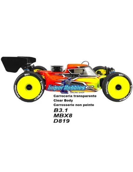 Carrosserie non peinte Aero V2 Asso B3.1 / B3.2 / Mugen MBX8 / Hot Bodies D819 VP-Pro CB-8013 - Carrosseries en Lexan 1/8 Buggy 