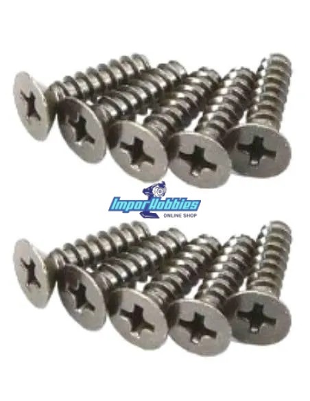 Tornillos de acero 4X15mm TP cabeza cónica (10 Uds.) Kyosho 1-S34015TP - Kyosho Inferno 7.5 / Neo / Neo Race Spec - Repuesto y o