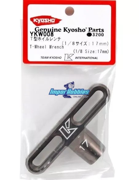 Llave de ruedas en T 1/8 17mm Kyosho Team Kanai Tool YKW008 - Bolsa - Herramientas Kyosho