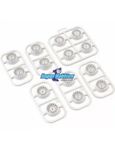 Kit jantes blanches (14 U.) Kyosho Mini-Z AWD / FWD MDH100W - Jantes Kyosho Mini-Z AWD & FWD