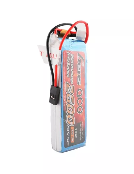 LiPo Battery Straight Receiver 2600mah 7.4V w/ Universal Connector Gens Ace GE6-2600S-2JR - Batteries Lipo - Life For Receiver