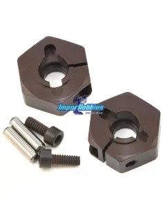 Wide Clamp Wheel Hub (2 U.) Kyosho Ultima RB5 / RB6.6 / RB7 / SB Dirt / SC6 & Lazer ZX6.6 / ZX7 UMW523GM - UB055-52