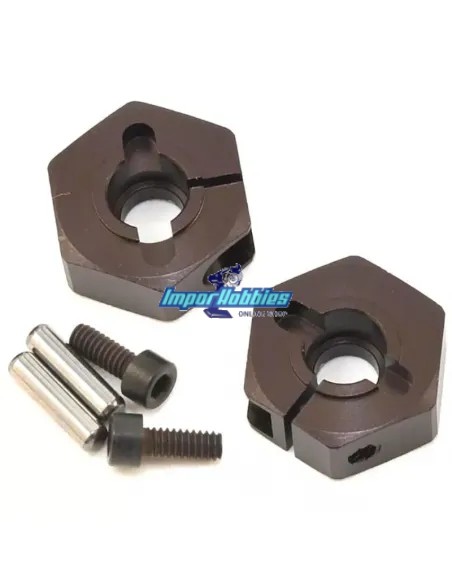 Hexágono rueda aluminio ancho (2 U.) Kyosho Ultima RB5 / RB6.6 / RB7 / SC6 & Lazer ZX6.6 / ZX7 UMW523GM - Kyosho Lazer ZX-5 - Re