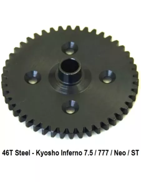 Center Steel Spur Gear 46T V2 Kyosho Inferno 7.5 / 777 / Neo / ST IF245 - Kyosho Inferno 7.5 / Neo / Neo Race Spec - Spare Parts