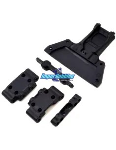 Supports de triangles, plaque de châssis et plaque supérieure Team Associated DR10 / ProSC10 / Reflex DB10 AS91359 - Team Associ