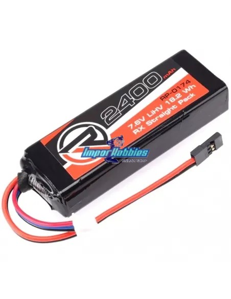 Acheter Accu Lipo RX recepteur Plat 2400mah 7.6V HV prise universel Ruddog RP-0174. Mugen, Xray XB8, Associated RC8B3