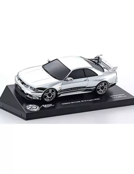 Buy Painted Body 20TH 94mm Kyosho Mini-Z Nissan Skyline GT-R R33 V.Spec Chrome Silver MZP438CS
