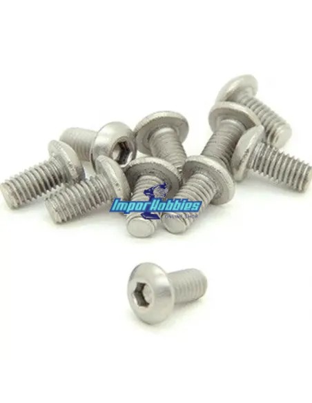 Tornillos de acero inoxidable M3X6mm cabeza boton (10 Uds.) Fussion FS-TBX3006 - Tornillos de acero inoxidable M3