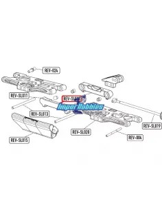 Support avant inférieur en aluminium FF Hobbytech BX8SL / DB8SL REV-SLOP01 - Hobbytech BX8SL Brushless - Pièces detachées et opt 2
