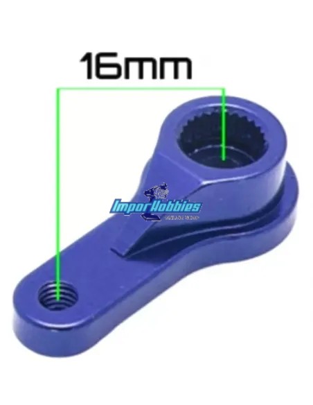 Brazo / Horn de servo corto de dirección en CNC - 25T Hobbytech Survolt / Revolt / BXR S1 / BXR MT HT-510035-BL - Azul