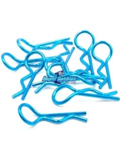 Clips de carrocería curvados escala 1/8 color azul (10 Uds.) Fussion FS-WD022 - Clips de carrocería coche rc / Radiocontrol