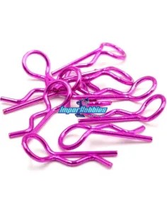 Clips de carrocería curvados escala 1/8 color purpura (10 Uds.) Fussion FS-WD023 - Clips de carrocería coche rc / Radiocontrol