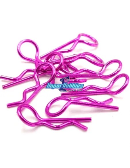 Clips de carrocería curvados escala 1/8 color purpura (10 Uds.) Fussion FS-WD023 - Clips de carrocería coche rc / Radiocontrol