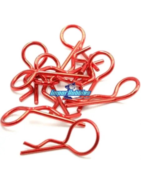 Clips de carrosserie rouge 1/8 (10 U.) Fussion FS-WD021 - Clips de carrosserie voiture rc