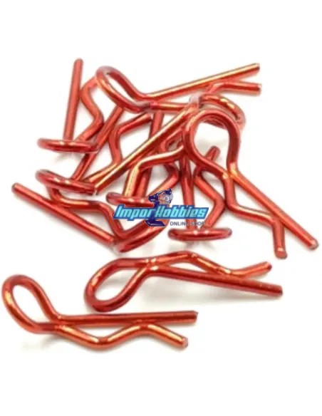 Clips de carrosserie rouge 1/10 (10 U.) Fussion FS-WD011 - Clips de carrosserie