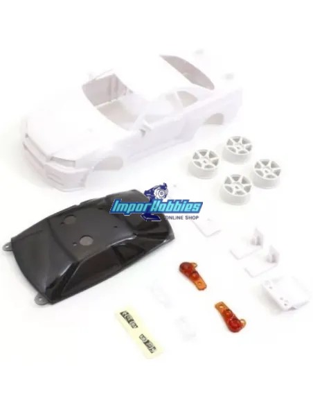 Carrosserie blanche à peindre 94mm + Jantes Kyosho Mini-Z AWD Nissan Skyline GT-R R34 MZN206