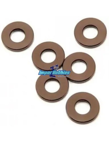 Rondelles anodisees - Gun Metal 3x7x1mm (6 U.) Kyosho W0145GM - Pièces detachées et options