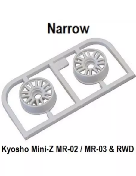 Wheel Set Narrow - White Offset 1.0 (2 U.) Kyosho Mini-Z MR-02 / MR-03 / RWD MZH131W-N1 - Wheels - Kyosho Mini-Z MR-03 & RWD