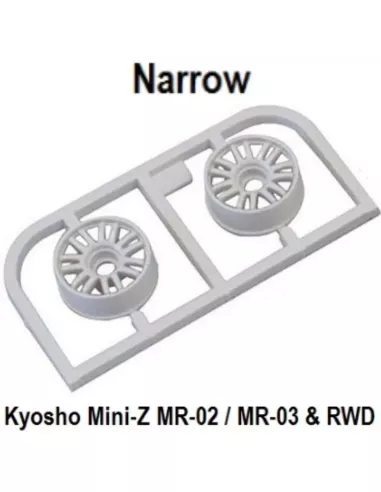 Wheel Set Narrow - White Offset 2.0 (2 U.) Kyosho Mini-Z MR-02 / MR-03 / RWD MZH131W-N20 - Wheels - Kyosho Mini-Z MR-03 & RWD