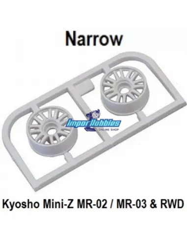 Jantes blanches étroits Offset 2.5 (2 U.) Kyosho Mini-Z MR-02 / MR-03 / RWD MZH131W-N25 - Jantes Kyosho Mini-Z MR-03 & RWD