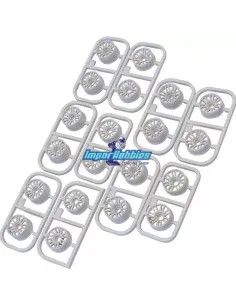 Llantas blancas multi offset (20 Uds.) Kyosho Mini-Z MR-02 / MR-03 / RWD MZH131W - Llantas Kyosho Mini-Z MR-03 & RWD