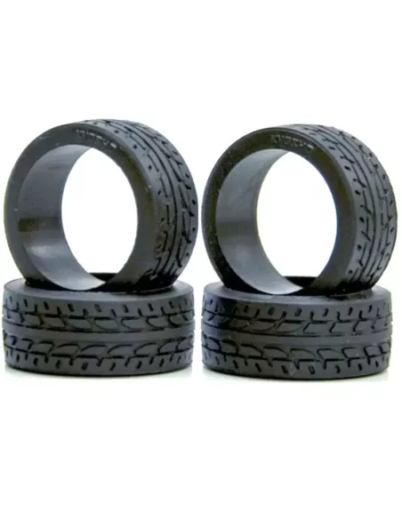 Tyre Set - Kyosho Mini-Z Racing Radial 8.5mm Narrow 30 Shore (4 U.) MZW37-30 - Tires - Kyosho Mini-Z MR-03 / AWD / RWD & FWD