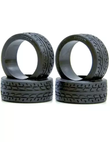 Tire Set - Kyosho Mini-Z Racing Radial 8.5mm Narroe 40 Shore (4 U.) MZW37-40 - Tires - Kyosho Mini-Z MR-03 / AWD / RWD & FWD