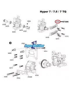 Soporte aluminio de trapecios delanteros superiores - Opción 87030 Hobao Hyper 7 TQ / 7.5 87306 - Hobao Hyper 7 TQ & 7.5 Nitro 2