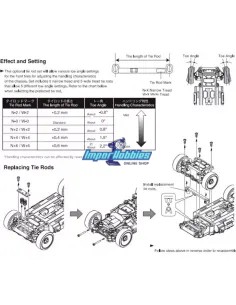 Barras de dirección Multi-Setting - Opción Kyosho Mini-Z MR-03 / RWD MZW402 - Kyosho Mini-Z MR-03 Sports / MR-03 VE - Repuesto y 2