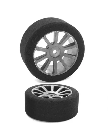 Front Foam Tyres on Rims - 26mm 35 Shore (2 U.) 1/10 Touring Team Corally C-14700-35 - 1/10 Scale Touring Tires . Rubber & Foam