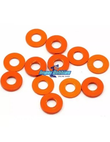 Set de rondelles 3x7x0.5 & 1.0mm oranges (12 U.) Hot Bodies D817 / E817 / D819 112794 - Hot Bodies D817 & D817 V2 Nitro Kit - Pi