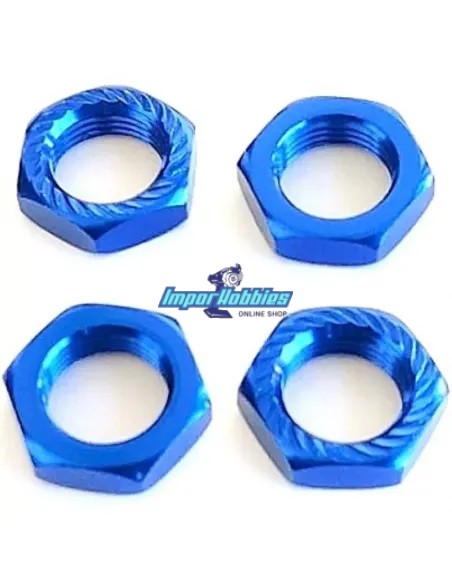 Tuerca rueda seguridad azules 17mm 1.0mm (4 Uds.) Fussion FS-WN050 - Mugen MBX6