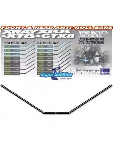 Barra estabilizadora delantera 2.0mm Xray XB8 / XT8 / GTX 352490