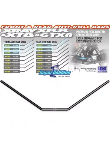 Barra estabilizadora delantera 2.5mm Xray XB8 / XT8 / GTX 352495