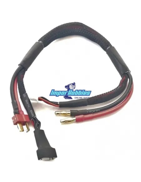 Cable de carga y balanceo Basic Pro 14AWG Lipo 4S conector banana 4mm & T-Deans Macho - 30cm Fussion FS-00140 - Cables de carga