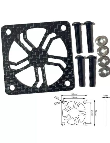 Cooling Fan Carbon Protector - 30mm FS-PF30PRC - RC Car