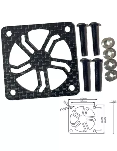 Cooling Fan Carbon Protector - 40mm FS-PF40PRC - RC Car