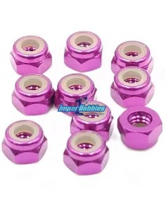 Aluminum Lock Nut - Purple M4 (10 U.) Fussion FS-WN016P